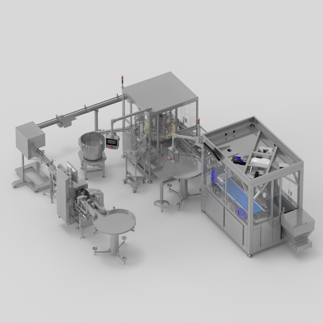Filling, capping and labelling machine with final conformity check