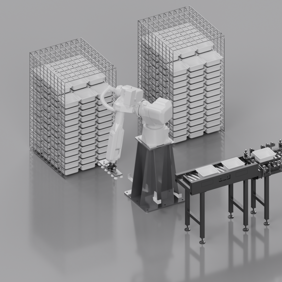 Robot pour la palettisation et le depalettisation de nest/tub