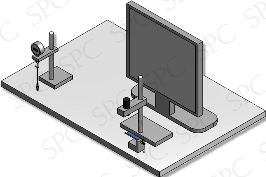 Overall plan of the check bench for needles 