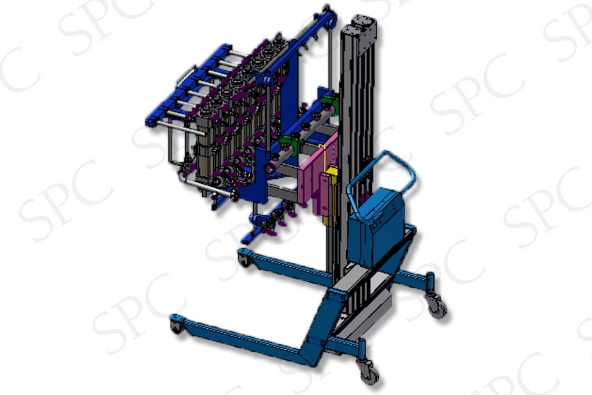 Electric truck for handling pumps kits on Groninger line